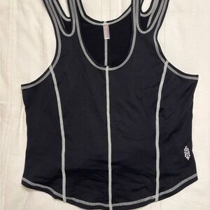 Black Tank Top with White Trim